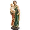 DRW Figura San Jose con bambino in resina dipinta a mano 12x12x30 cm
