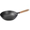 Küchenprofi Wok COUNTRY | Ø 28 cm | nero | adatto a induzione | ghisa smaltata | con manico in legno | rivestimento antiaderente | Oil Balance Solution | Padella 28 cm | Padella in ghisa