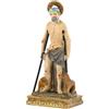 DRW Figura San Lazaro Patron dei macellai, sepoltureri, mendicanti e lebbrosi in resina dipinta a mano 5x3x11 cm