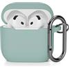 AOTUAO Compatibile con AirPods 4 Custodia Case Cover, Case Protettiva Antiurto Antiscivolo in Silicone per AirPods 4a Generazione (2024) (USB-C) Custodia con Moschettone, Cloud Grey