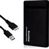 SUHSAI Disco Rigido Esterno, Disco Rigido Gaming, Disco Rigido Portatile da 1 TB, HDD Esterno USB 3.0, Unità di Archiviazione per PS5, PS4, PS3, Mac, PC, Laptop, Tablet, Desktop (Nero)