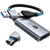 XIIXMASK scheda acquisizione video USB 3.0 con PD 100W - HDMI a USB-A/C, acquisizione 1440P 30fps e 1080P 60fps per Streaming, Registrazione Giochi - Compatibile con Quest 3, Switch, PS4/PS5