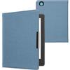 kwmobile Custodia Compatibile con Kobo Aura H2O Edition 2 - Cover Jeans Denim con Chiusura Magnetica - eReader Flip Case Blu