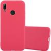 Cadorabo Custodia per Huawei P SMART 2019 in CANDY ROSSO - Morbida Cover Protettiva Sottile di Silicone TPU con Bordo Protezione - Ultra Slim Case Antiurto Gel Back Bumper Guscio