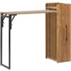 Banco bar porta bottiglie con tavolo estraibile nero e legno scuro, 122x44,5x108 cm