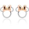 Disney, Orecchini a lobo, motivo silhouette di Minnie, in argento Sterling, bicolore, Argento sterling