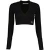 CALVIN KLEIN MAGLIONE CROP SCOLLO A V DONNA