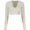 CALVIN KLEIN MAGLIONE CROP SCOLLO A V DONNA