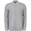 HANG ON CAMICIA COLLO COREANA IN LINO A RIGHE