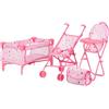 CHIPOLINO Set Per Bambole Trixy Stars Passeggino, Culla e Seggiolone