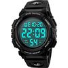 CIVO Orologio Uomo Orologi Digitale LED Militare Sportivo 50M Impermeabile Design Semplice Casual Adolescente Orologi da Polso in Gomma Nero