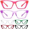 Eyekepper Occhi di Gatto Occhiali da Lettura con Cerniere a Molla Senza Viti Senza Metallo 6 Paia Lettori da Donna Montature Spesso Grande +1.25