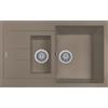 Plados Lavello Cucina 1 Vasca e 1/2 da Incasso con Gocciolatoio Larghezza 78 cm materiale Ultragranit finitura Tartufo UG72 - AM7815 Elegance