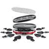 H.Koenig RP 12 RP412 Apparecchio Multifunzione: griglia, Pietra, raclette, Piastra per Pancakes et Mini Crepes, 900 W, Nero