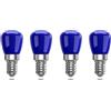ZFQ Lampadine Colorate LED E14 Blu, 3W, E14, blu decorative, ricambio per lampadine blu da 25 W, illuminazione ambientale/Halloween/Natale/luce festival, bar/festa lampadina colore (Pacco da 4)