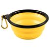 PhoneNatic Ciotola pieghevole per cani in silicone giallo, ciotola da viaggio per cani e gatti con moschettone, S, giallo, 350 ml, 60014331