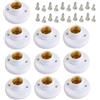 QmjdDymx Base portalampada E27, 10 Pezzi E27 Vite portalampada 78mm Rotonda E27 portalampada per plafoniera 220V - Pp Materiale portalampada Vite (Bianco)