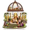 Cuteefun Kit DIY Casa in Miniatura per Adulti da Costruire, Modello di Mini Casa Fai-da-Te con Mobili Copertura e Strumenti, Idea Regali Artigianale Creativi per Il Regalo di Natale(Serra a Due Piani)