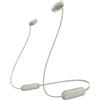 SONY WI-C100 - Cuffie Wireless Bluetooth, Fino a 25 Ore di Autonomia, Microfono Integrato per Telefonate, Compatibile con Assistente Vocale (Crema)