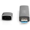 Digitus DA-70886 Lettore hub per schede di memoria esterno USB 3.0, USB-A, USB-C® Grigio