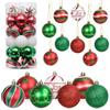 LATERN 24 Pezzi Palline di Natale, 6CM Rosse e Verdi Ornamenti della Palla di Natale Palline Natalizie Infrangibili da Appendere per L'albero di Natale Vacanze Natale Festa Decorazione (7 Stili)