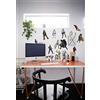 Komar Adesivi Decorativi Heroes Villains - Dimensioni 50 x 70 cm (Larghezza x Altezza), 12 Pezzi, Decorazione da Parete, Han Solo, BB-8, Stormtooper, R2-D2, Yoda, Star Wars 14021h, Colorato