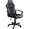 DecHome Poltrona Da Gaming Uncharted in Poliuretano Cm 61x65x104-113.5 h Colore Nero - HF807165