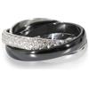 Cartier - Anello in oro bianco 18kt Trinity con diamanti - unisex - oro bianco 18kt/ceramica/diamanti - Taglia unica - Argento