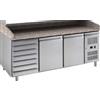 FORCAR-COLD G-PZ2610TN-FC Tavolo refrigerato ventilato e banco pizza in acciaio AISI201