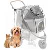 Zamboo Protezione Parapioggia Passeggino per Cani, Gatti, Conigli - Antipioggia con Finestra, Ventilazione e Cerniera (Carrozzina non inclusa)