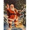 Prequ Quadro Natalizio Babbo Natale nel Bosco con Sensore Musicale LED e Fibra Ottica a Batteria
