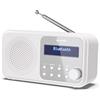 Sharp Shap DR-P420(WH) - Radio DAB+/DAB/FM compatta e portatile con streaming audio senza ﬁli Bluetooth e alimentazione tramite USB o batteria, colore bianco