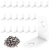 VOCIBO® 20 connettori ad angolo bianco, angolo in metallo, 90 gradi, 30 x 30 mm, in acciaio inox, angolo piccolo, con vite per montaggio ad angolo, staffa, mobili, tavolo, sedia, libreria