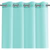AmeliaHome Tenda semitrasparente con occhielli, in voile, 300 x 160 cm, 1 pezzo, colore: turchese