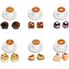 YUNHENTONG Mini Cibo, 24 Pezzi Miniature Oggetti Mini Cibo Dessert, Cucina in Miniatura Caffè Torta Accessori per Casa delle Bambole per Mini Cucina, Mini tè Pomeridiano, Micro Paesaggio Fai Da Te