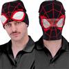 Concept One Marvel Spider-Man Miles Morales Roll Down Cuff, Berretto Invernale Lavorato a Maglia con Teschio, Nero/Rosso, Taglia Unica