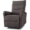 EVERGREENWEB MATERASSI & BEDS EVERGREENWEB - Poltrona Relax Reclinabile Elettrica con Comodo Pulsante Integrato nel Bracciolo, Schienale Regolabile e Triplo Cuscino in Tessuto Marrone, 2in1 Poltrona Letto con Seduta Ergonomica