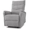 EVERGREENWEB MATERASSI & BEDS EVERGREENWEB - Poltrona Relax Reclinabile Elettrica con Comodo Pulsante Integrato nel Bracciolo, Schienale Regolabile e Triplo Cuscino in Tessuto Grigio, 2in1 Poltrona Letto con Seduta Ergonomica