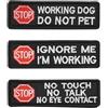 VGOL 3 Pezzi Distintivo Ricamato Emblema Toppa targhette per Cani di Servizio per Cani da Servizio Imbracatura Gilet Vestiti Stop No Touch Talk Eye Contact Do Not Pet "Ignore Me Im Working"