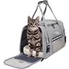 APKOL Trasportino per Gatti e Cani, Trasportino Gatto Portabile e Pieghevole, Gabbia per Gatti Con Tracolla Regolabile e Staccabile, Adatto per Gatti e Cani di Piccola Taglia, Grigio, Medio