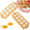 Festa Centro 2 Pezzi Quadrato e Rotondo Stampo in Plastica per Ravioli, Stampo Per Ravioli Italia,Riutilizzabile, Facile da Pulire, Dimensione dei ravioli 3.4-3.6cm, 26.5×10.8×2cm (10 Posti Giallo)