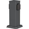 ledscom.de Presa da giardino a colonna POLLY per esterni, IP44, 2 vie, acciaio inox, antracite, angolare, 27 cm