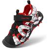 DREAM PAIRS Kids Sandali Sportivi per Bambini Unisex Estivi Scarpe da Trekking con Punta Chiusa per Sport all'Aria Aperta Ragazzi,Size 35,Nero Rosso,SDAS2305K-E