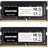 Gigastone 【DDR4 RAM Solo Notebook】GIGASTONE 32GB Kit(2x16GB) DDR4 2666MHz (2400MHz or 2133MHz) PC4-21300 (PC4-19200/17000) CL19 1.2V SODIMM 260pin Memoria notebook-Unbuffered Non-ECC, alte prestazioni