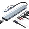 Obllemn Hub USB C 3.0, Adattatore Multiporta Hub USB 3.0 8 in 1 con Porte Sd, TF, USB 3.0, USB 2.0, Porte Audio da 3,5 mm, Hub Usb C Per Macbook Air/Pro, Galaxy, Ipad, Windows ecc