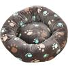DOTBUY-SHOP Rotondo Cuccia Cane Interno, Peluche Cuccia Gatto e Cane Ciambella Cuscino per Cani Stampa, Lavabile e Morbido Cuscino per Animale Domestico, per Autunno e Inverno (40cm,Zampa di Gatto)