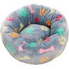 DOTBUY-SHOP Rotondo Cuccia Cane Interno, Peluche Cuccia Gatto e Cane Ciambella Cuscino per Cani Stampa, Lavabile e Morbido Cuscino per Animale Domestico, per Autunno e Inverno (50 cm,Dentizione)