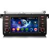 Erisin 8-Core Android 14 4GB+64GB Autoradio GPS Navigatore per BMW Serie 3 M3 E46 318 320 Rover 75 MG ZT 7 Schermo tattile Supporti Bluetooth 5.0 Wireless CarPlay Android Auto WiFi DSP RDS CANbus