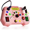 Yitical Montessori Busy Board Giochi Bambini 1 Anno, Giocattoli Bambino con 8 Interruttori a LED, Regalo Sensoriale per Bambini e Bambine di 12-18 Mesi e 2-3 Anni