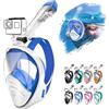 HINATAA Maschera Subacquea,Doppia Palla Galleggiante Maschera Snorkeling,180° Anti-Nebbia Leak Proof Maschera Facciale Integrale Snorkeling,Fotocamere Compatibili Bambini,Adulti (L/XL, Blu)